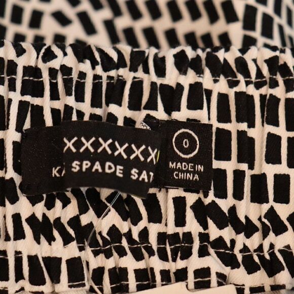 New Kate Spade Saturday Black White Shuffle Shape A-line Skirt Size 0 - Picture 7 of 7